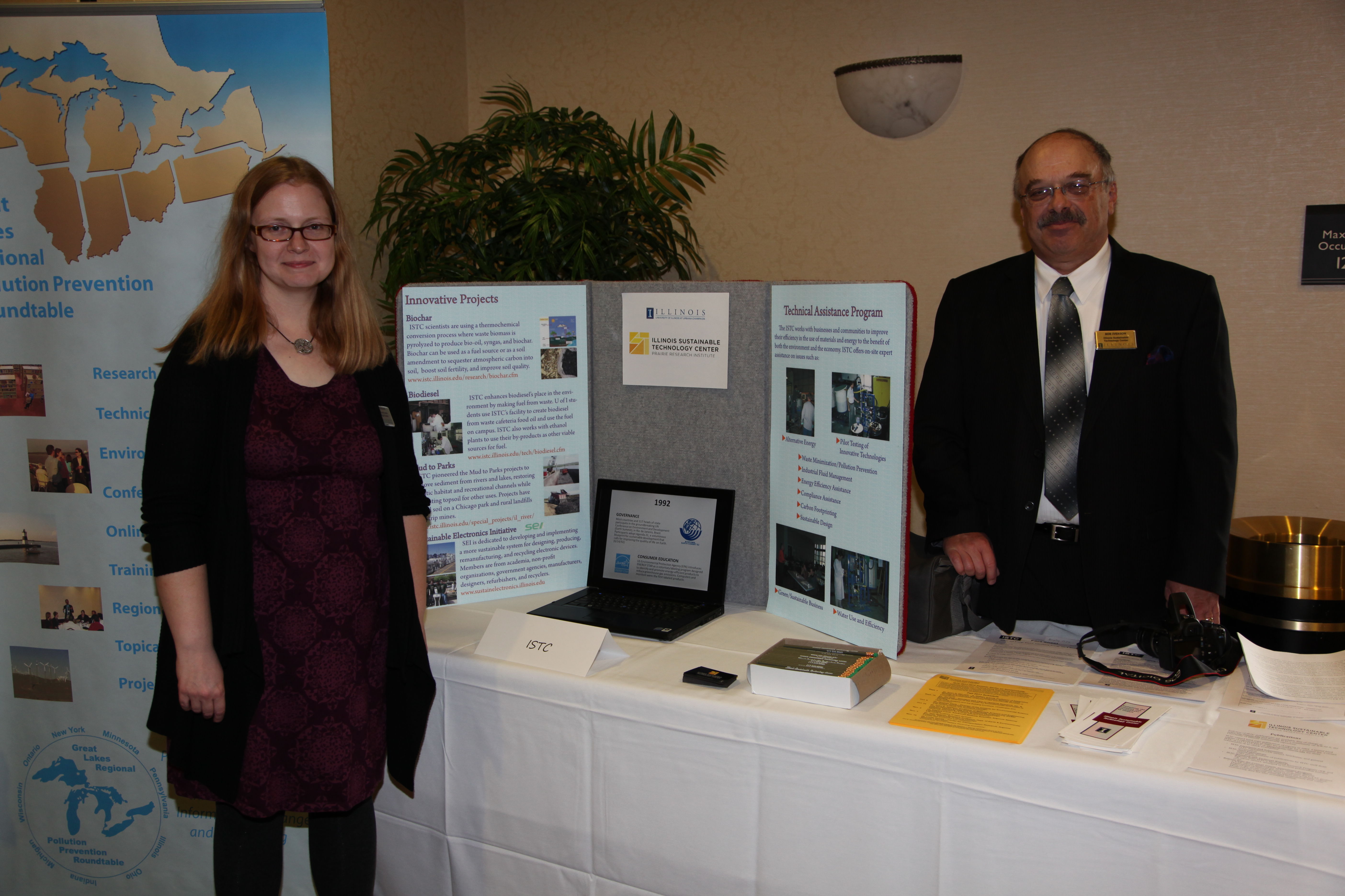Joy Scrogum and Bob Iverson at ISTC display Joy Scrogum and Bob Iverson at ISTC display