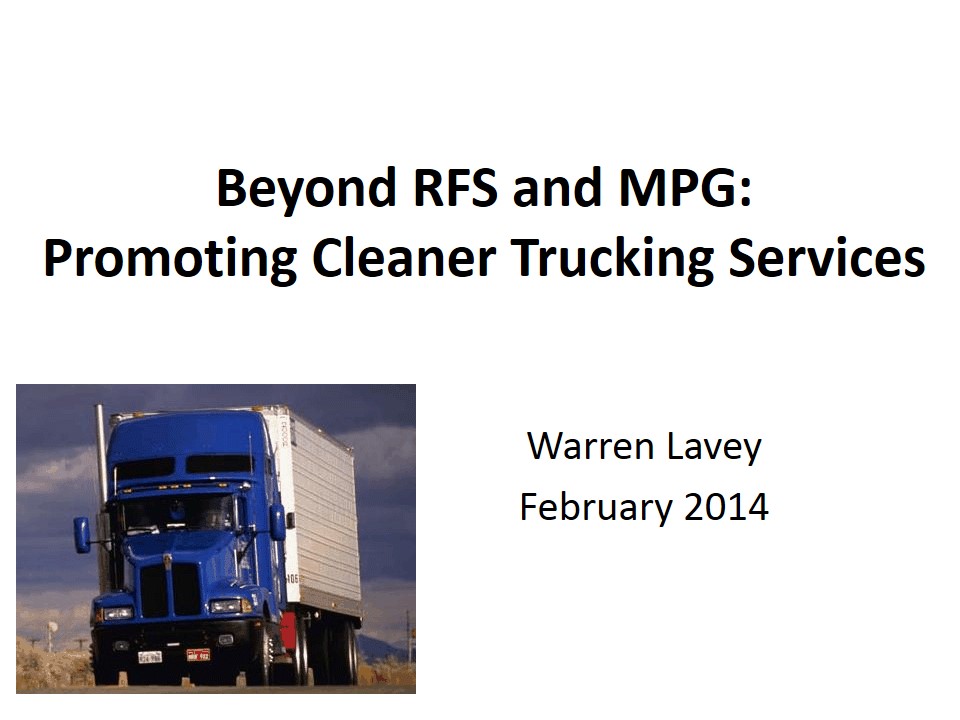 Title Slide: Beyond RFS and MPG