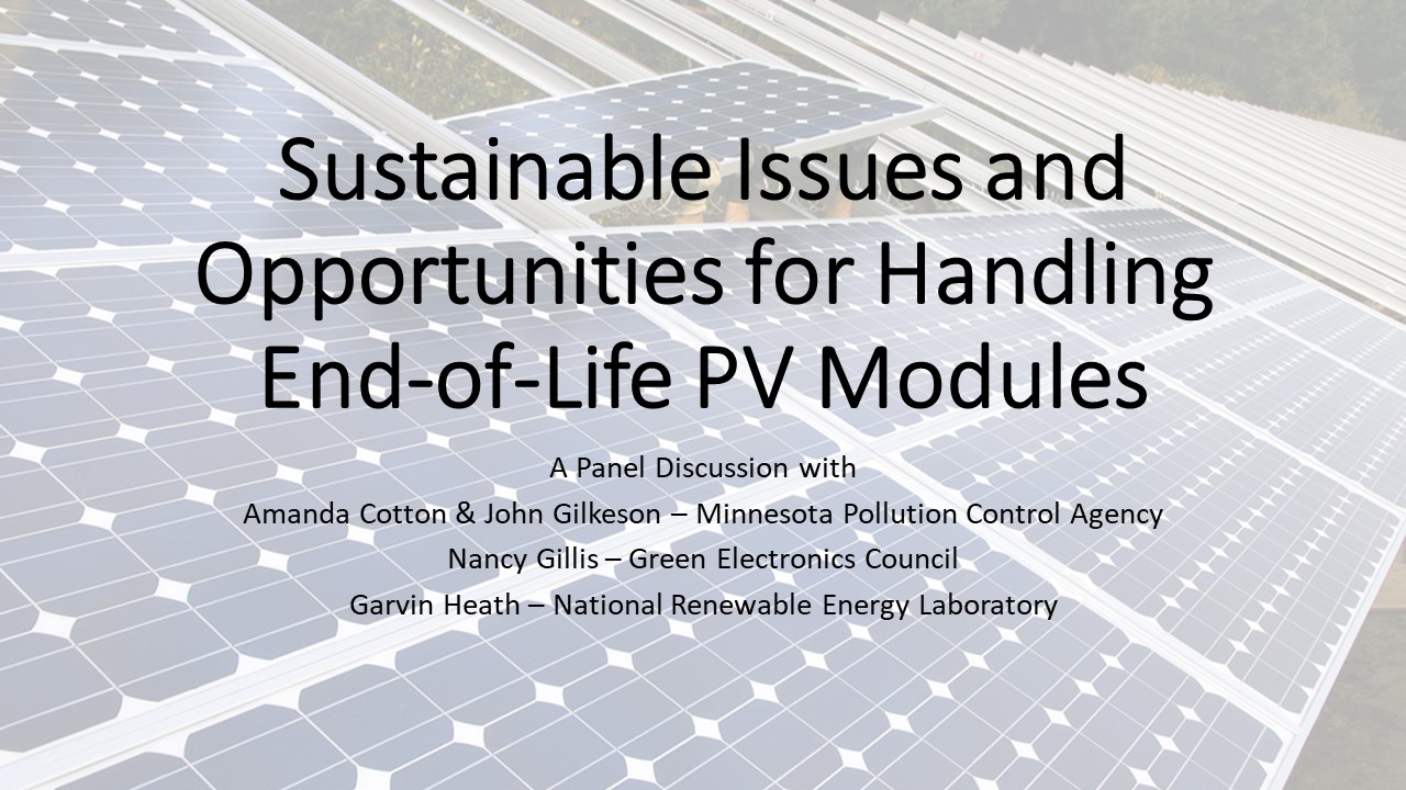 title slide for PV end-of-life and link to recording