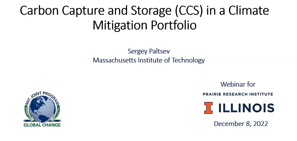 title slide for Paltsev's presentation and link to recording