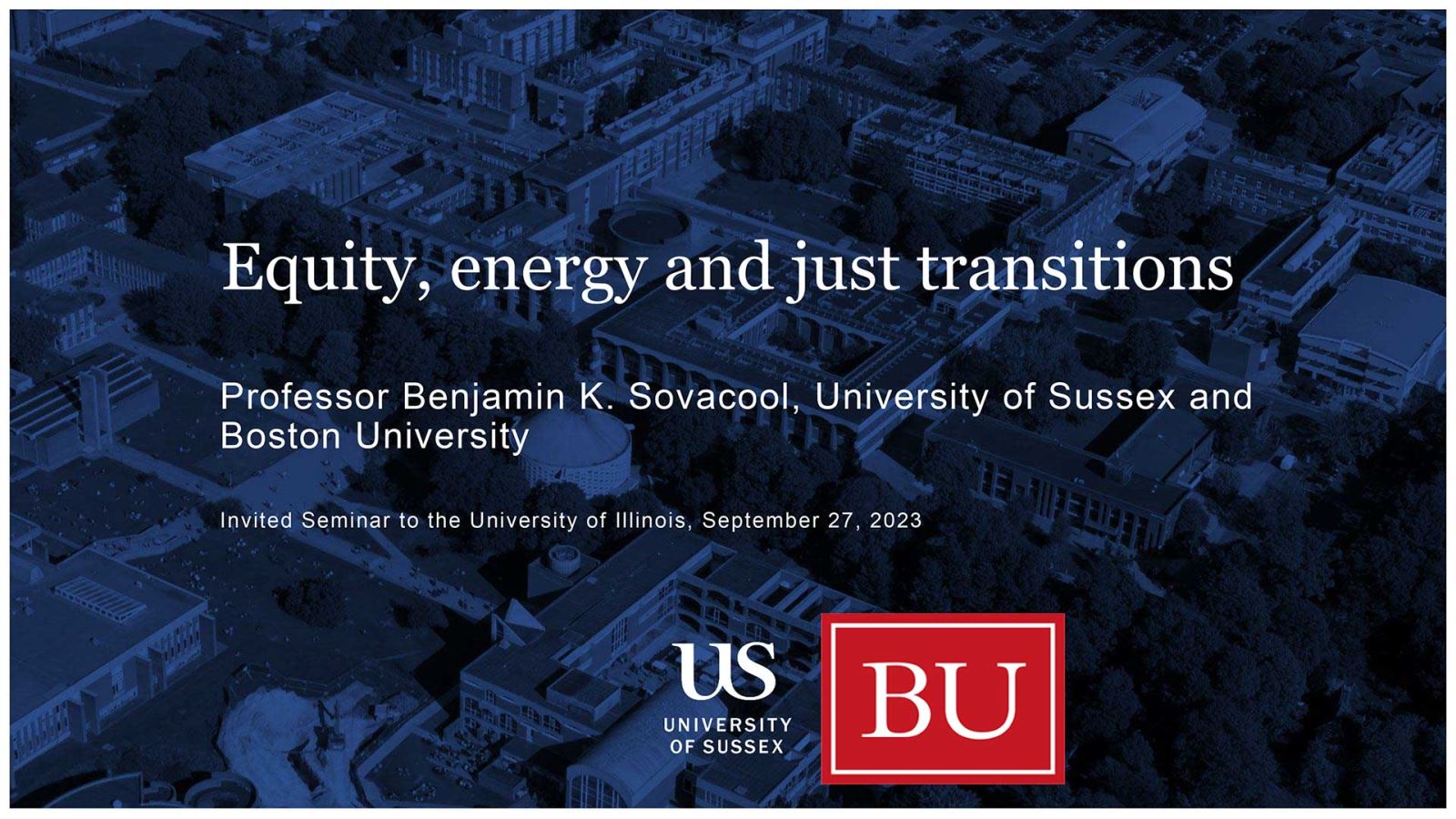 title slide for Benjamin's talk and link to presentation